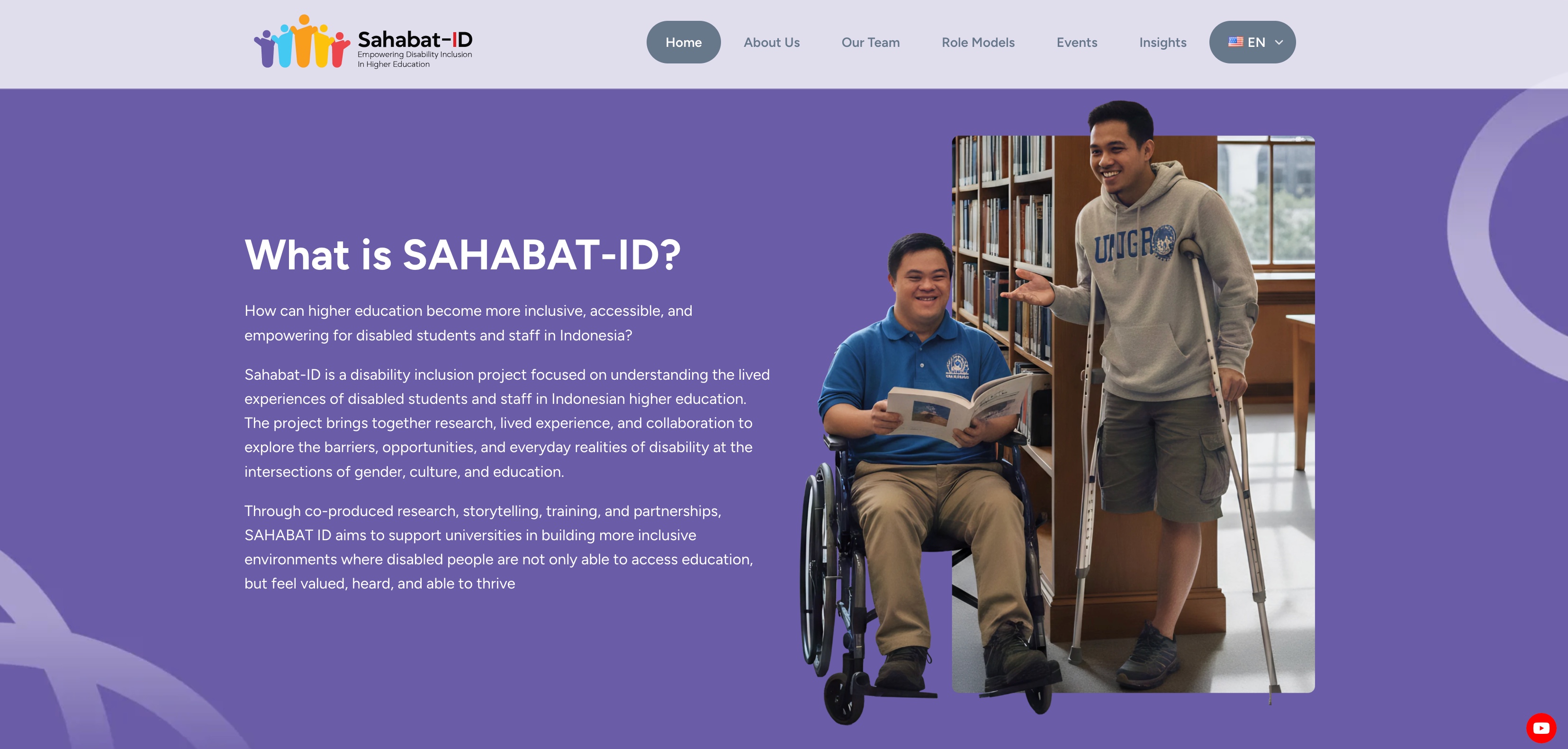 Sahabat-ID disability inclusion project website preview